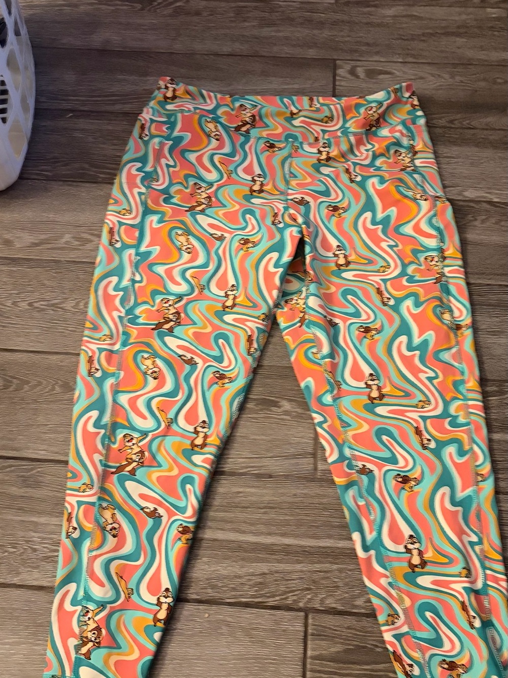 Colorful Retro Cartoon Character Print Flared Leggings